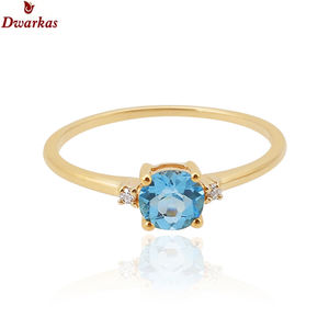 Bijoux fins minimalistes de luxe plaqués or argent sterling 925 topaze bleue ciel CZ multi pierres précieuses bague fabricant en gros - Product Image 3