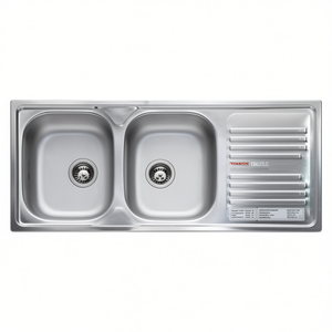 Fregadero de Cocina Apell ATMOSFERA de 2 Cubetas, Acero Inoxidable Pre-Pulido, 116x50cm TM1162IRPC - Product Image 3