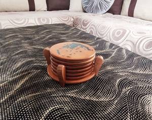 High-End Wooden and Stone <b>Coasters</b> for Coffee Mugs Classic Natural Wood, Round & Square <b>Drink</b> <b>Coaster</b> Options for Home, - Product Image 2