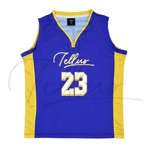 Tenues de sport, meilleur design, ensembles de maillots de basket-ball pour garçons, jeunes, col en V personnalisé, 100% polyester, séchage rapide, prix raisonnable - Product Image 1