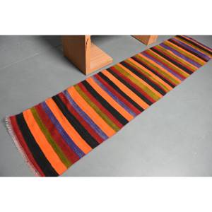 Moderno naranja negro 2,2 X 9.2ft lana área grande sala de estar alfombra Patchwork alfombra turca látex para pasillo rectángulo habitación alfombra - Product Image 2