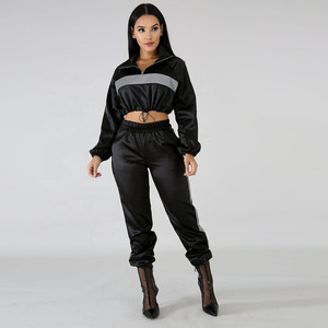 Conjunto de ropa para correr de algodón de manga larga para mujer, chándal de talla grande, conjunto de dos piezas, primavera 2022 - Product Image 3