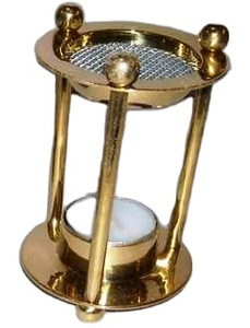 Lampe camphre en laiton artisanal en métal plaqué or antique Brûleur Kapur - Product Image 2