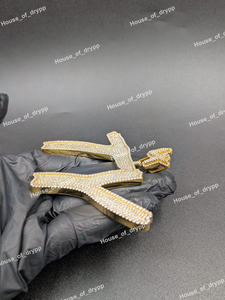 จี้ตัวอักษร TY ประดับเพชรโมอิสซาไนต์ เงินแท้ 925 สไตล์ฮิปฮอป สร้อยคอแฟชั่นสำหรับผู้ชายและผู้หญิง - Product Image 4