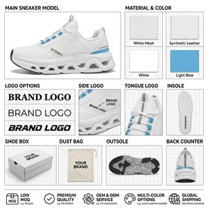 Chaussures de course respirantes et légères personnalisables avec logo de marque, doublure en mesh, pour hommes et femmes, chaussures d'entraînement d'extérieur, usine d'origine - Product Image 2