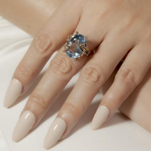 Bague beGems Luxury Pure Soul avec topaze en or rose italien 14K 18K, bijoux pour femmes très vendus - Product Image 1