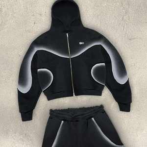 Conjunto de Sudadera con Capucha Extra Grande de Invierno, Estilo Vintage, de Alta Calidad, con Cierre y Estampado de Serigrafía para Hombre, con Logotipo Personalizado - Product Image 4