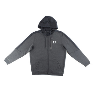 Sweat à capuche zippé intégral Under Armour Threadborne Fleece pour homme, couleur : gris anthracite/gris, 100% authentique - Product Image 1