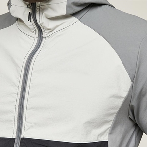 Veste coupe-vent zippée à logo réfléchissant personnalisé en polyester tissé à blocs de couleur Coupe régulière Homme - Product Image 5