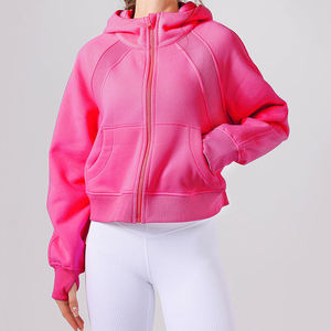 Ropa deportiva ligera para mujer al por mayor con bolsillos y cremallera atlética para yoga, correr, gimnasio, ropa informal, chaqueta con capucha y cremallera completa - Product Image 4