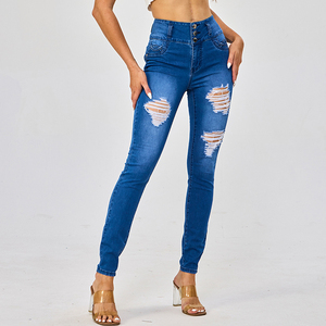 2024 Top vente de haute qualité femmes coton respirant extensible Denim jean Logo personnalisé grande taille à la mode femmes - Product Image 3