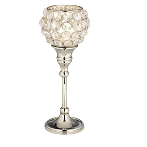 Bougeoir en boule de cristal plaqué argent pour décorations de table Bougeoir fait main nouveauté pour décoration de mariage - Product Image 1