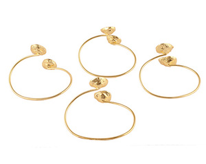 Pulsera de oro electrochapado de doble piedra, joyería única, colección vintage, geode, drusa, precio al por mayor - Product Image 4