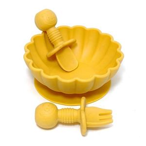 2025 nouveau sans BPA de qualité alimentaire 8 pièces conception mignonne motif solide ensemble d'alimentation en Silicone bébé tasse à boire avec bol à ventouse - Product Image 6