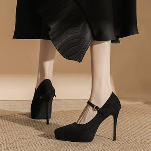 Sofisticados Tacones de Aguja Franceses con Plataforma Interna de Una Sola Tira, Cómodos, Puntiagudos, Elegantes y Delgados para Mujer, Ideales para el Uso Diario - Product Image 2