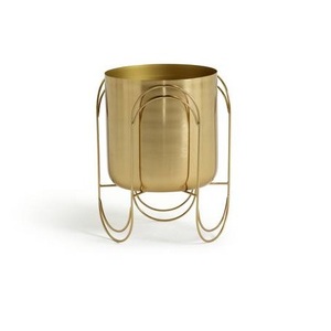 Decoration Home Garden Accessories Unique Style <b>Black</b> Powder Coated Metal Flower Planter <b>Pot</b> Golden Stand Flower Planter - Product Image 6