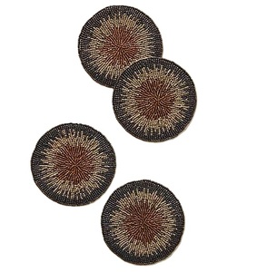 Handmade Seed Beads Embroidery Coaster For Table Decor Colorful Beaded Embroidery Coaster For Coffee Table - Product Image 1