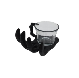 PC noir mat pour décorations de table décoration d'Halloween support en aluminium/verre T Lite fait à la main personnalisé en vrac - Product Image 1