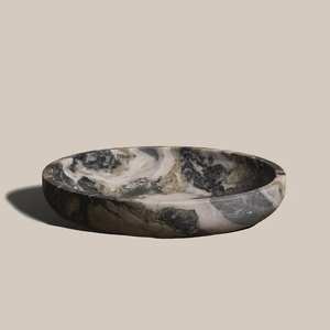 Cuenco de mármol profundo de alta calidad con un acabado pulido a mano de primera calidad perfecto para servir aperitivos, ensaladas y pastas - Product Image 1