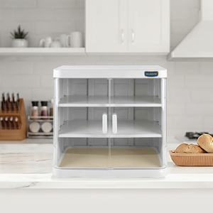 Armoire à nourriture à 3 niveaux avec porte transparente, en plastique, démontable, pour rangement de cuisine, 39x27x35.5cm - Product Image 2