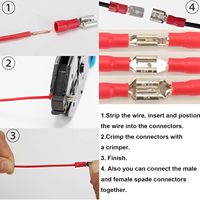 Conector de terminal automotriz aislado de aleación de aluminio brillante con barniz, clasificado para 450V, juego de conectores de crimpado tipo pala, de anillo y de horquilla, modelo 03341