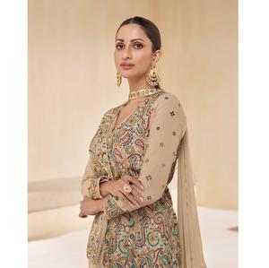 Tenue moderne Chic Western Wear Top avec Sharara assorti Parfait pour les rassemblements sociaux et les événements spéciaux au meilleur prix - Product Image 1