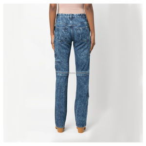 Nuevos Pantalones Vaqueros Cargo de Pierna Recta y Cintura Alta para Mujer, Estilo Urbano, Casuales, Cómodos, 100% Algodón - Product Image 4