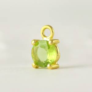 Couper pierre broche vert péridot Solitaire diamant délicat bijoux broche ensemble rond bijoux de mode pendentifs - Product Image 2