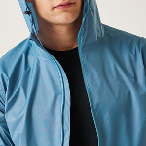 Vente directe d'usine, vestes coupe-vent à capuche pour hommes, couleur personnalisée, pour l'hiver, couleur unie avec logo sur le devant - Product Image 5