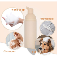 Taille de voyage 60ml/2oz bouteille de pompe à mousse vide distributeur de mousse nue pour savon shampooing nettoyant pour cils conteneur de savon pour les mains en plastique