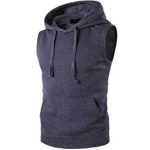 Vente en gros pas cher prix gym entraînement sans manches sweats à capuche hommes musculation fitnesswear débardeurs streetwear élégant débardeurs - Product Image 5