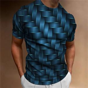 Camiseta sencilla para hombre 2025, Camiseta con estampado geométrico en 3D para hombre, ropa informal para el día a día, Camiseta holgada de gran tamaño, sudadera Retro - Product Image 2
