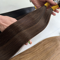 Extensions de cheveux à pointe plate les plus populaires en gros Extensions de cheveux à pointe K pré-collée en kératine Cheveux humains