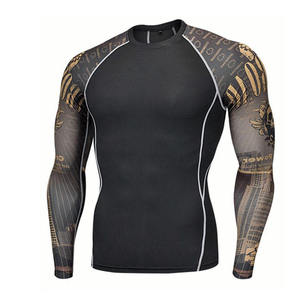 Logo personnalisé de haute qualité, vente en gros, maillot de bain uni Jiu Jitsu Fitness imprimé manches longues MMA pour hommes Bjj Rashguard éruption Guard - Product Image 2