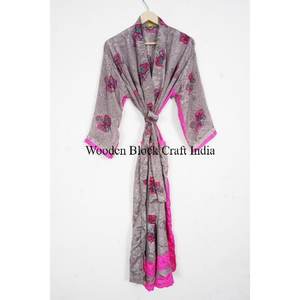 Unique Handmade Elegant Vintage Japanese Silk Kimono Robe Women Bohemian Floral Long Summer <b>Wedding</b> <b>Jacket</b> Bikini Cover - Product Image 1