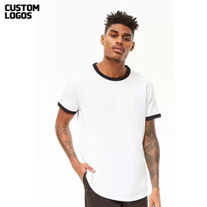 Transpirable Hombres Classic Logo Ringer Camiseta Unisex Ringspun Algodón/Poliéster Fino Jersey Ringer Camiseta - Product Image 4