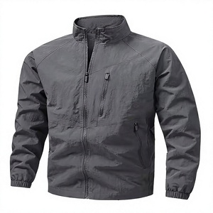 Men's Lightweight 100% Nylon Windbreaker <b>Jacket</b> Patches Zip Pocket Custom Logo Breathable Soft Running Autumn Outdoor Sport - Product Image 1