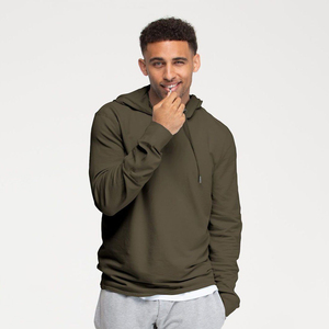 Sweat-shirt à capuche 100% coton crocheté pour hommes, imprimé bouffant, col doublé, pull-over surdimensionné Streetwear - Product Image 1