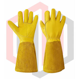 Premium Cowhide Yellow Leather <b>Tig</b> <b>Welding</b> <b>Gloves</b> Customized 14 Inch Length Durable Safety <b>Gloves</b> Anti-Slip Breathable - Product Image 1