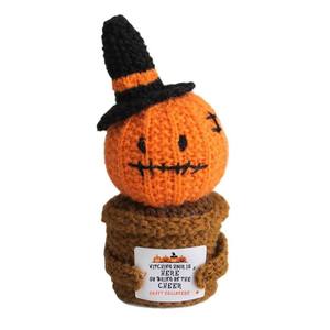 Poupée citrouille d'Halloween au crochet, ornement de plante en pot avec carte positive originale, décoration intérieure unique, artisanat transfrontalier, nouveau design - Product Image 5