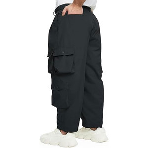 กางเกงคาร์โก้ผู้ชายน้ำหนักเบาระบายอากาศได้ดีมีกระเป๋าข้างเอวปานกลางผ้าฝ้ายลำลองกันลม - Product Image 4