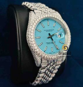 Reloj de Pulsera de Lujo con Diamantes Cultivados en Laboratorio, Corte Brillante Redondo, Estilo Hip Hop, Personalizado, para Hombre - Product Image 2