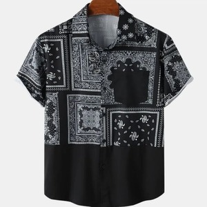 Men's Retro Linen Jersey <b>Shirt</b> Summer Comfortable <b>Short</b> <b>Sleeve</b> Japanese Elegant Art Pattern Printed <b>Button</b>-<b>Up</b> for Polo Top - Product Image 4