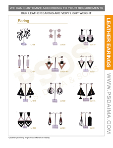 ต่างหูแฟชั่นทำด้วยมือหนังสีน้ำตาลและดำสำหรับผู้หญิงขายดี - Product Image 6