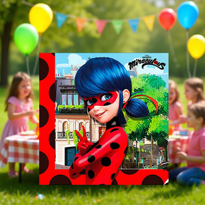 Serviettes en papier Coccinelle 33x33cm 20 pièces Décorations de fête Fournitures d'anniversaire pour enfants - Product Image 3