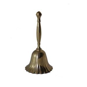 Handcrafted Brass <b>Hand</b> Bell For Religious Worship Use Showcasing Skilled Indian Artistry And Sacred Cultural Value - Product Image 3