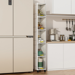WANUO 3/4/5-Tier Kitchen <strong>Storage</strong> <strong>Cart</strong> Vertical Slim <strong>Storage</strong> Cabinet Plastic <strong>Storage</strong> <strong>Cart</strong> for Narrow Spaces - Product Image 5