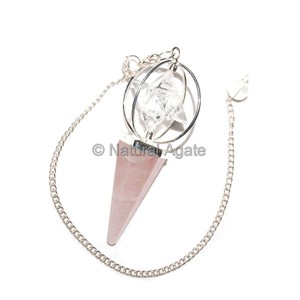 Pierre semi-précieuse artisanat Sodalite 6 à facettes avec pendules à chaîne en argent - Product Image 3