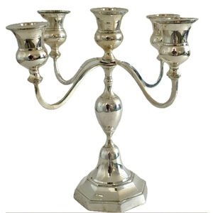 Attractive Design 5 Arm <b>Gold</b> Metal <b>Candelabra</b> Candle Holder Stand Decorative Aluminium Wedding Tabletop For Home & Events Decor - Product Image 6