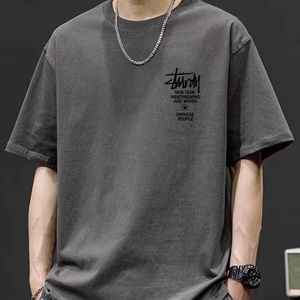 เสื้อยืดผู้ชายโอเวอร์ไซซ์ไหล่ปล่อยปล่อยเสื้อใหญ่ผ้าฝ้าย220กรัมแนวสตรีทแวร์ออกแบบได้ตามต้องการ - Product Image 5